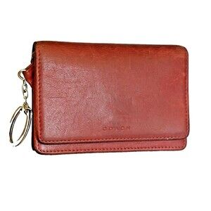 Vintage Coach Red Bedford Multi-Function Purse Wallet 6994 w/ keyring